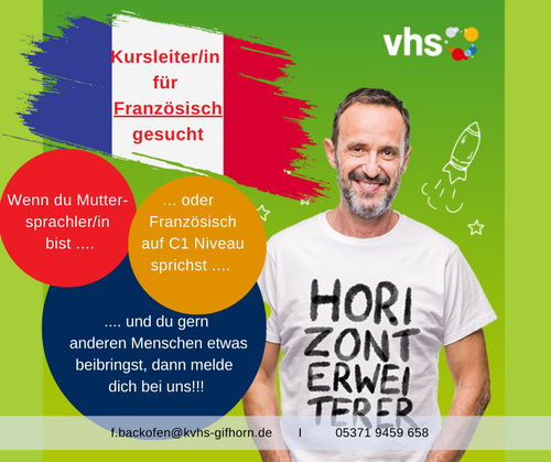 Kursleitung für Französischkurse gesucht Kursleitung für Französischkurse gesucht